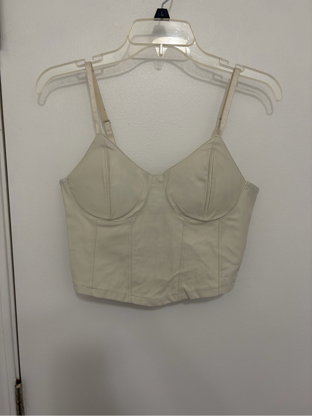 Cream Longline Bustier Crop Top - Women
